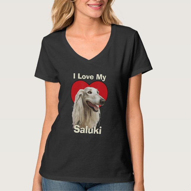 Camiseta I Love My Saluki Puppy Dog (Anverso)