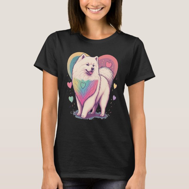 Camiseta I Love My Samoyed Dog Valentines Day Heart Artwork (Anverso)