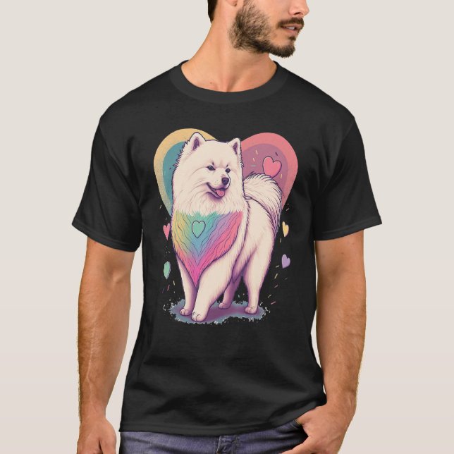 Camiseta I Love My Samoyed Dog Valentines Day Heart Artwork (Anverso)