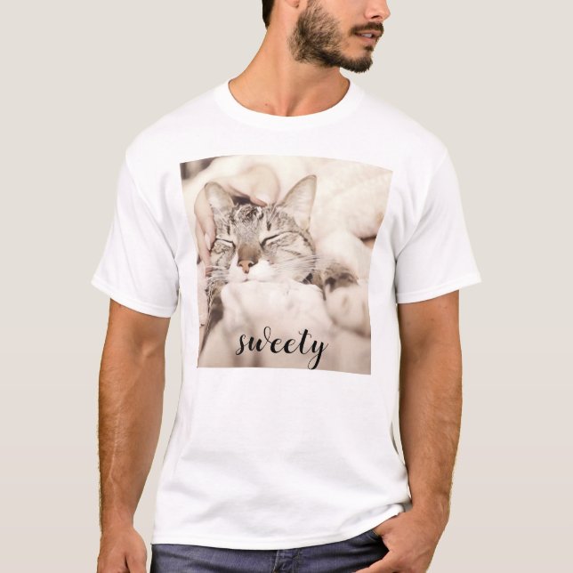 Camiseta I love my sweet little cat photo (Anverso)