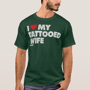 Camiseta I Love My Tattooed Wife Vintage Distressed