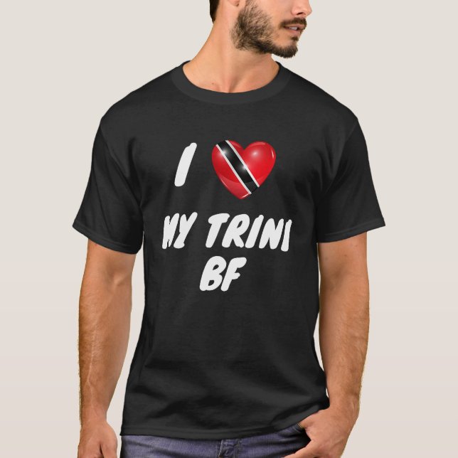 Camiseta I Love My Trini BF Trinidad and Tobago Flag  Valen (Anverso)