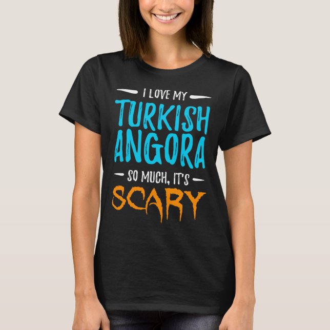 Camiseta I Love My Turkish Angora Cat Mom Scary Halloween (Anverso)