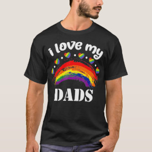 Camiseta I Love My Two Dads LGBT Flag Clothes Kids Baby Rai