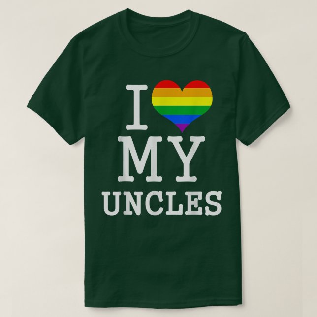 Camiseta I Love My Uncles Pride Guncle Family Matching Gay  (Diseño del anverso)