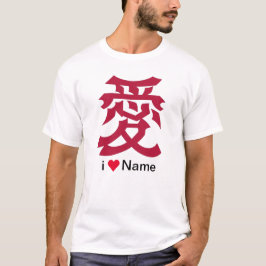 Camiseta i love Name (kanji logo)