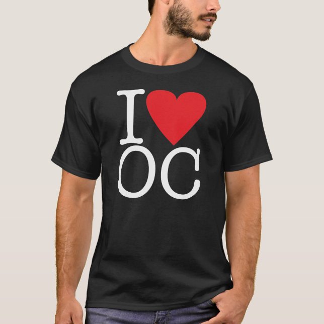 Camiseta I Love Naranja County (Blanco/Rojo) (Anverso)