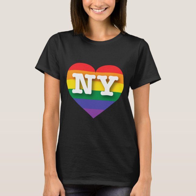 Camiseta I Love New York Rainbow Heart _1  (Anverso)