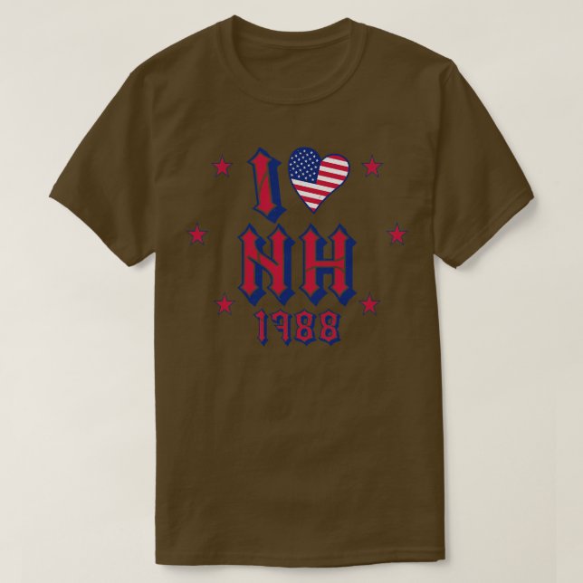 Camiseta I Love NH 1788 (Diseño del anverso)