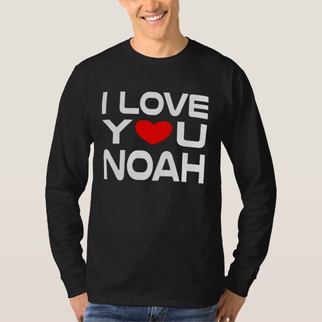Camiseta I Love Noah Red Heart to say Honey I love you (Anverso)
