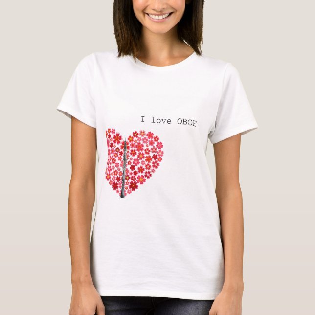 Camiseta I love OBOE T-shirts　オーボエTシャツ (Anverso)