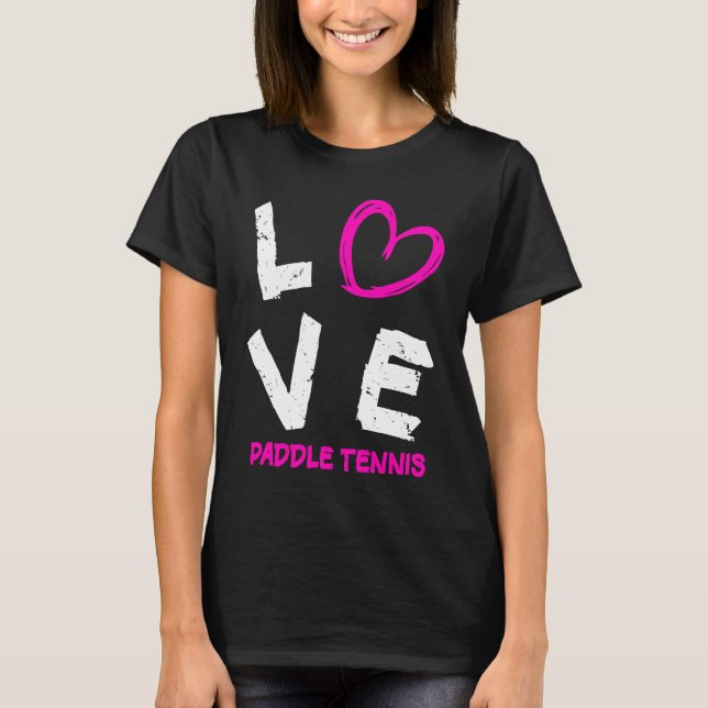 Camiseta I Love Paddle Tennis Heart (Anverso)