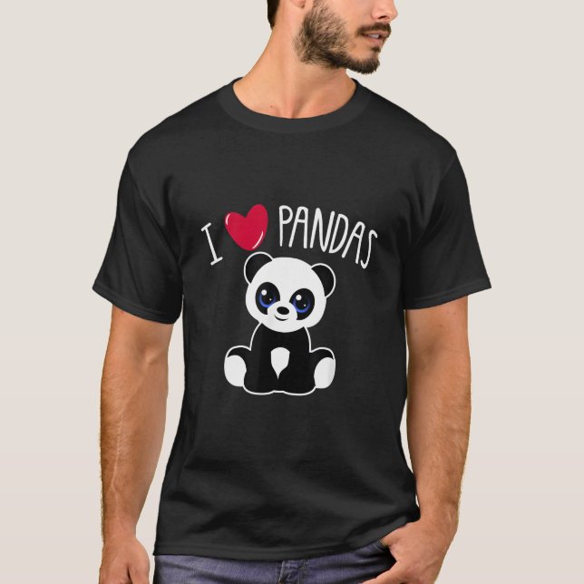 Camiseta I Love Pandas Panda Quote He (Anverso)