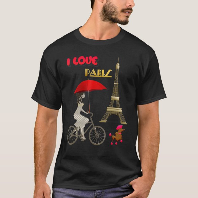 Camiseta I Love Paris Eiffel Tower France  French Souvenir (Anverso)