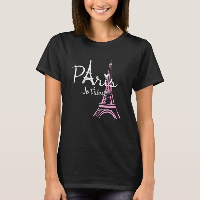 Camiseta I Love Paris Eiffel Tower France  French Souvenir (Anverso)