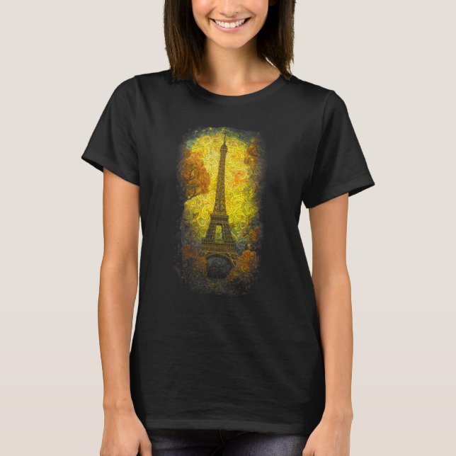Camiseta I Love Paris Eiffel Tower Painting France (Anverso)