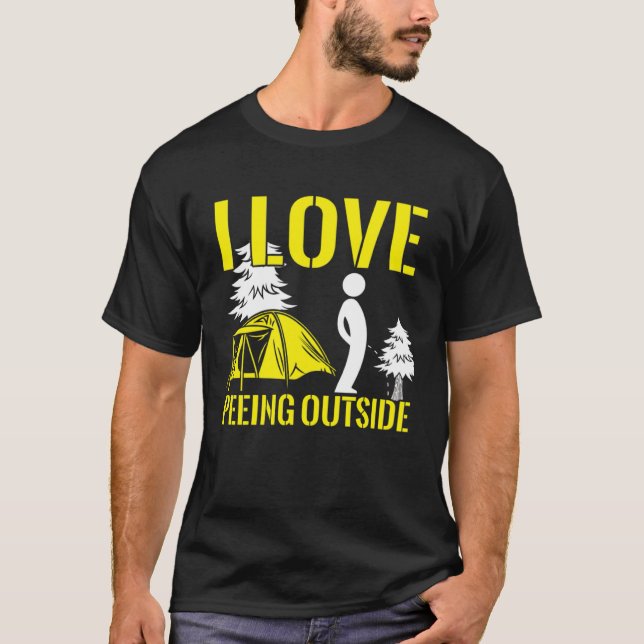 Camiseta I Love Peeing Outside  Camping Hiking (Anverso)