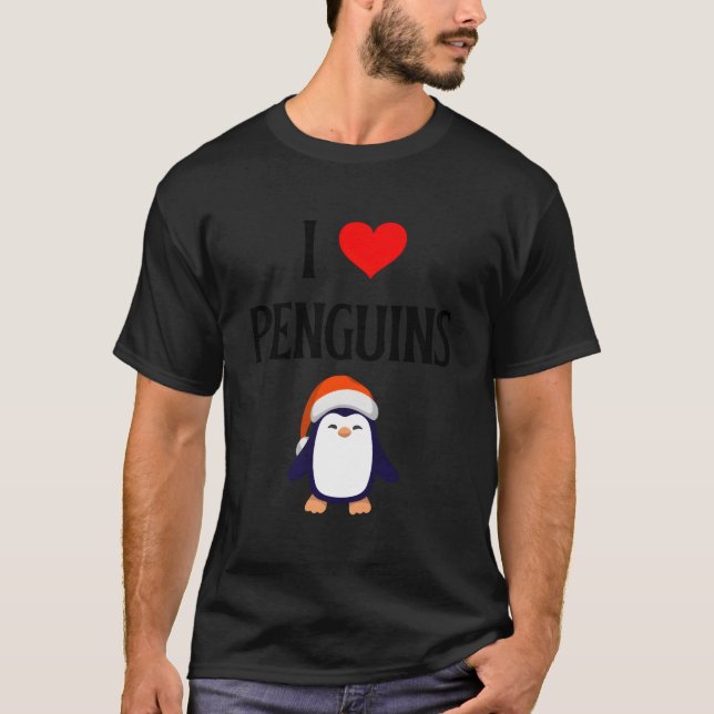 Camiseta I Love Penguins I He Penguins Penguin Seabirds (Anverso)