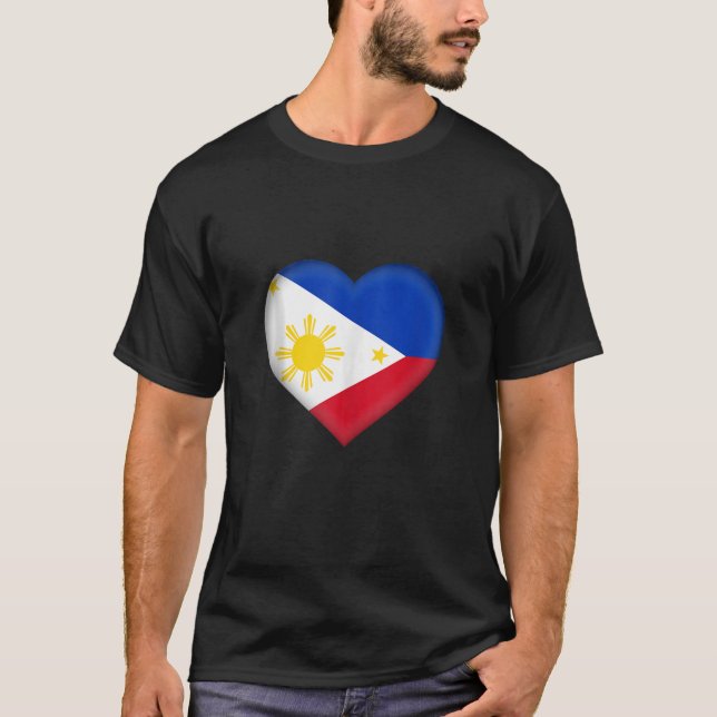 Camiseta I Love Philippines Design Filipino Flag Heart Outf (Anverso)