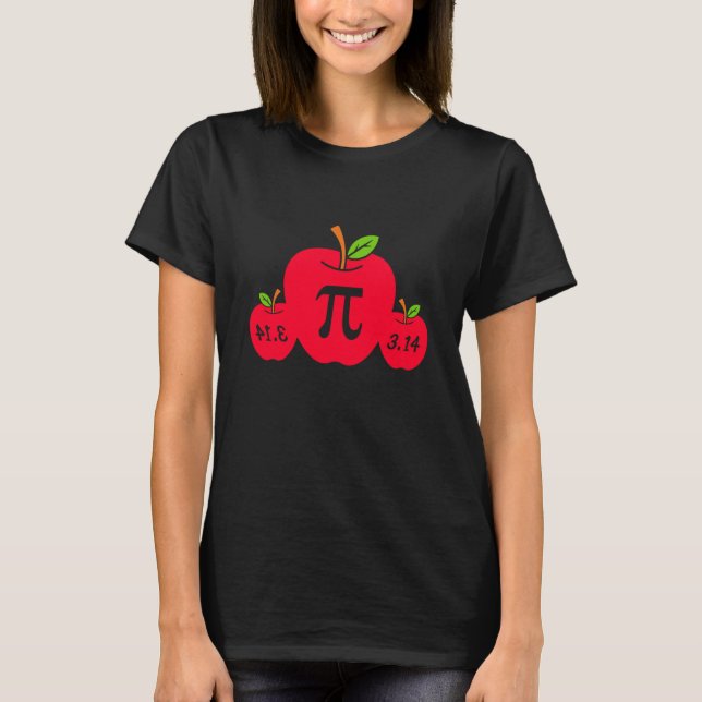 Camiseta I Love Pi apple Pi Day Math Nerd Pie 3 14 Teacher (Anverso)