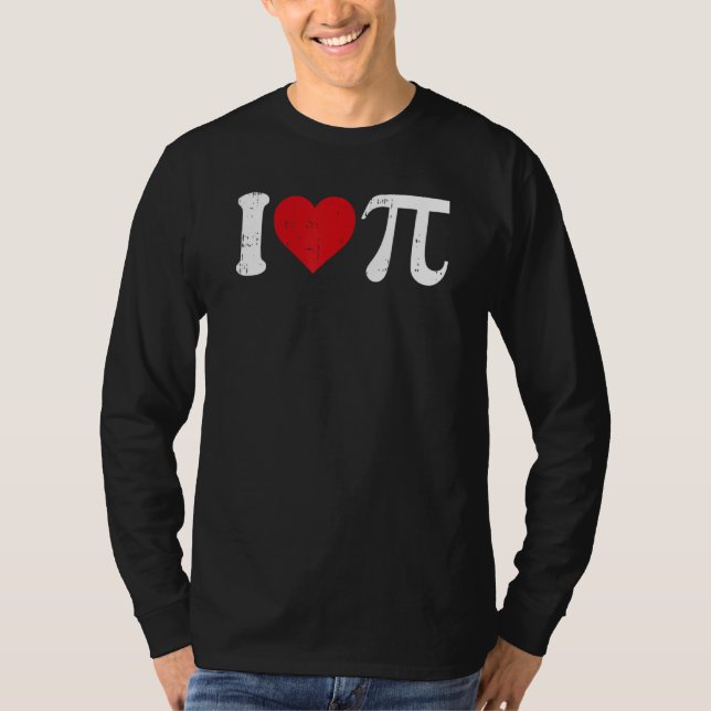 Camiseta I Love Pi Day Cute Heart Math Symbols Teacher Stud (Anverso)