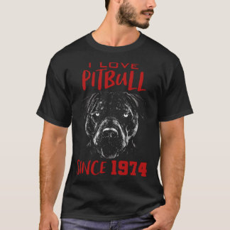 Camiseta I love pitbull since 1974