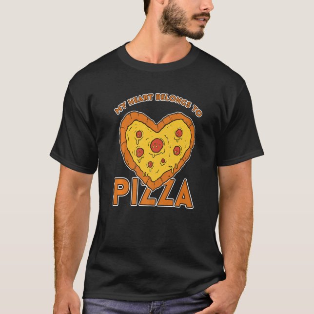 Camiseta I Love Pizza Heart Valentines Day Premium_2 (Anverso)