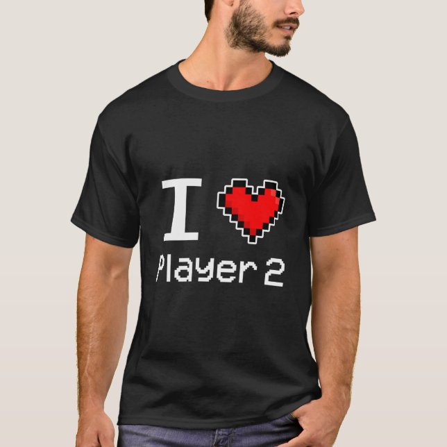 Camiseta I Love Player 2 Pixel He Gamer (Anverso)