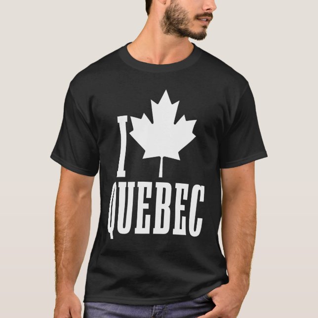 Camiseta I Love Quebec Canada Maple Leaf Red Canadian Flag  (Anverso)