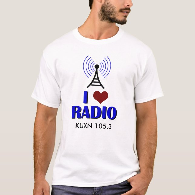 Camiseta I Love Radio Personalizado Station DJ (Anverso)
