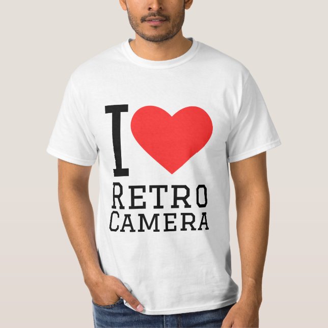 Camiseta I love retro camera (Anverso)