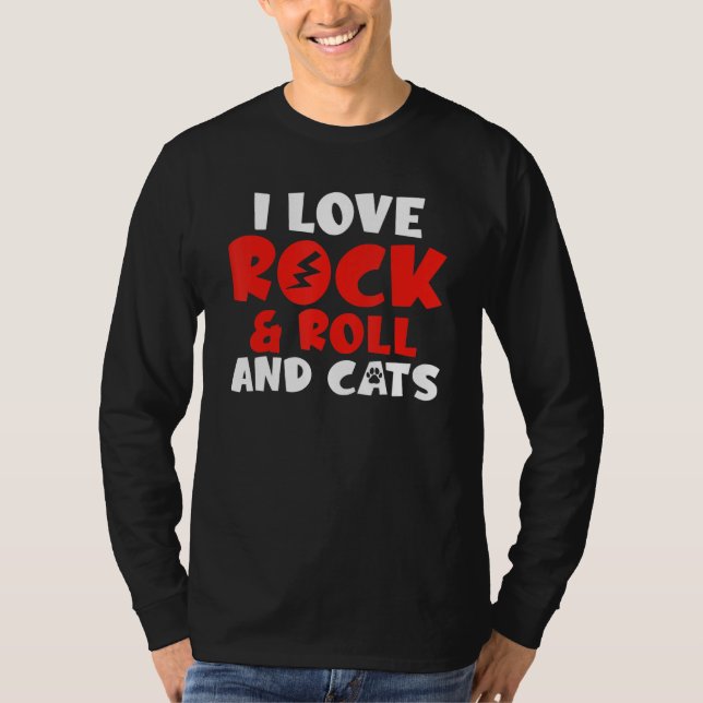 Camiseta I love Rock and Roll and Cats Rocker (Anverso)