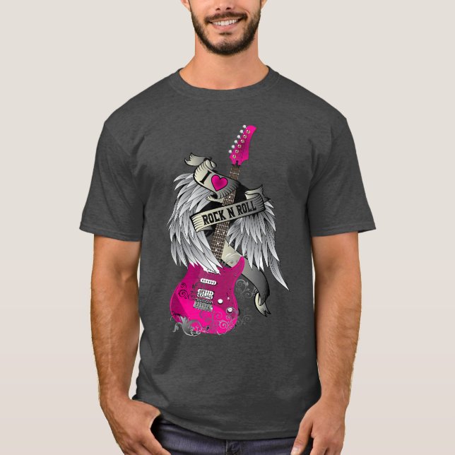 Camiseta I Love Rock and Roll Guitar Angel Wings boy (Anverso)