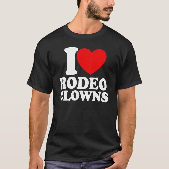 Camiseta I Love Rodeo Clowns Red Heart Rodeo Clowns (Anverso)