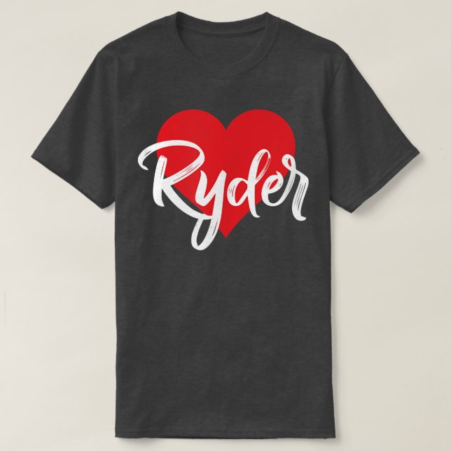 Camiseta I Love Ryder First Name Tshirt I Heart Named  (Diseño del anverso)