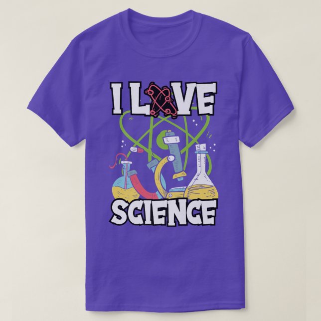 Camiseta I Love Science Chemistry Physics Teacher Premium  (Diseño del anverso)