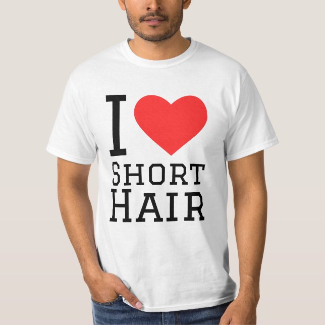 Camiseta I love short hair (Anverso)