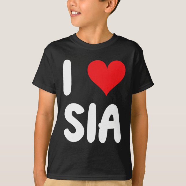 Camiseta I Love Sia - Heart  (Anverso)