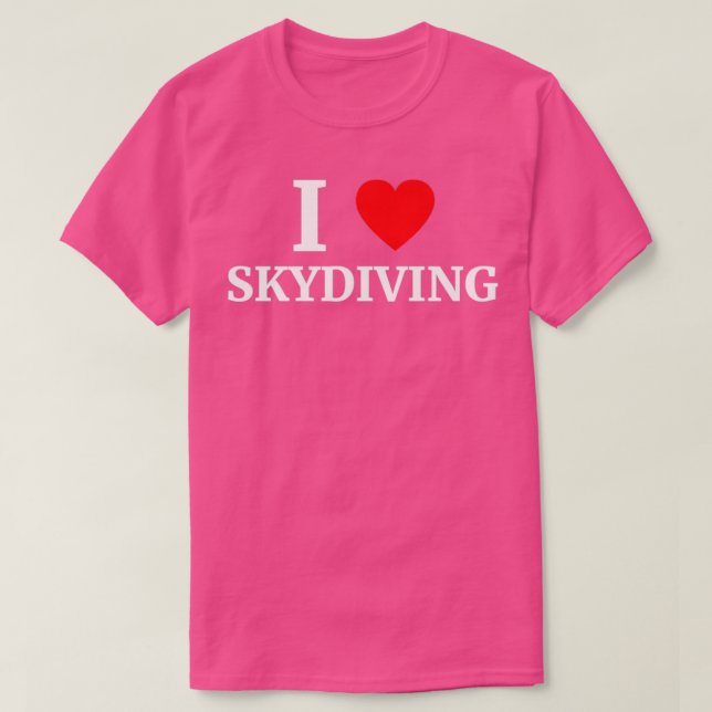 Camiseta I Love Skydiving Heart (Diseño del anverso)