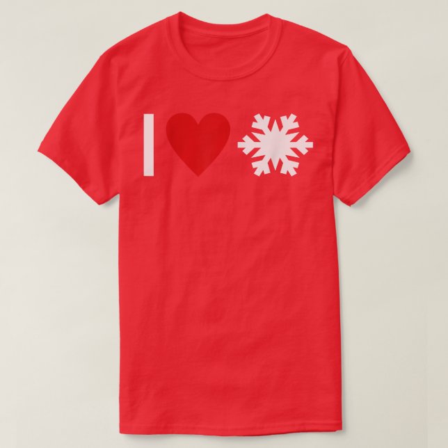 Camiseta I love Snow  (Diseño del anverso)