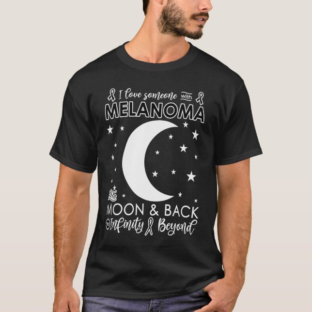 Camiseta I love Someone To The Moon & Back Melanoma Awarene (Anverso)