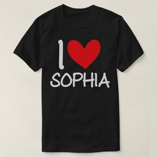 Camiseta I Love Sophia Name Personalized Girl Woman BFF Fri (Diseño del anverso)