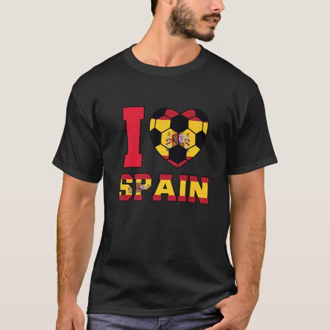 Camiseta I Love Spain Women Men Kids Spanish Soccer Balls F (Anverso)