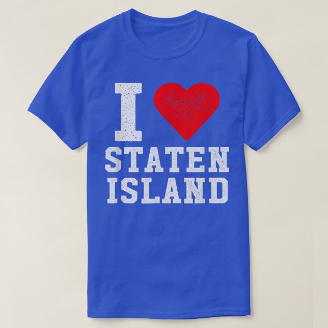 Camiseta I Love Staten Island Red Heart Meme  (Diseño del anverso)