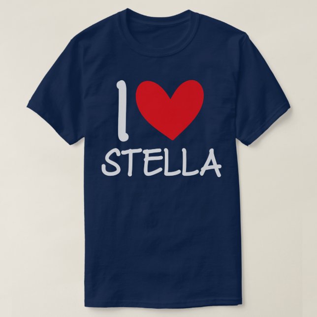 Camiseta I Love Stella Name Personalized Girl Woman Bff Fri (Diseño del anverso)