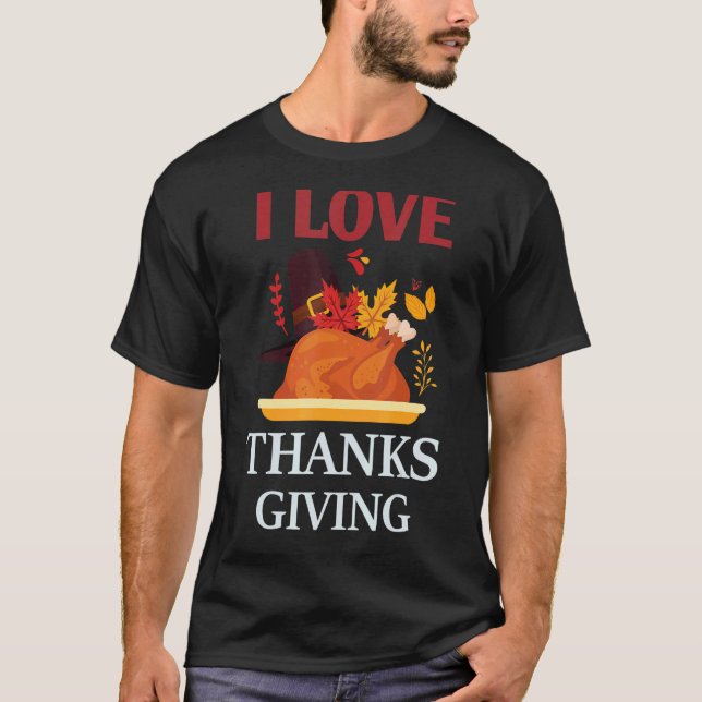 Camiseta I Love Thanksgiving Costume Turkey Day Pilgrim Boy (Anverso)