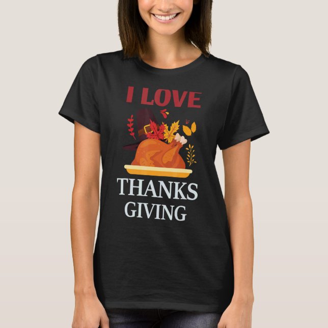 Camiseta I Love Thanksgiving Costume Turkey Day Pilgrim Boy (Anverso)