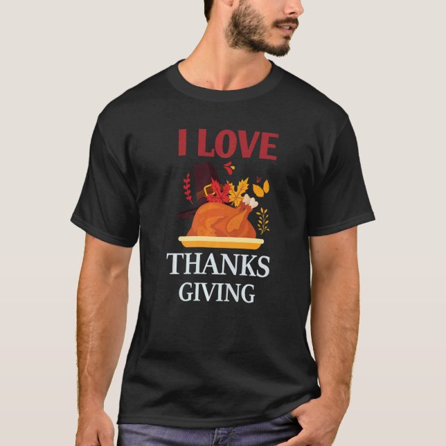 Camiseta I Love Thanksgiving Costume Turkey Day Pilgrim Boy (Anverso)