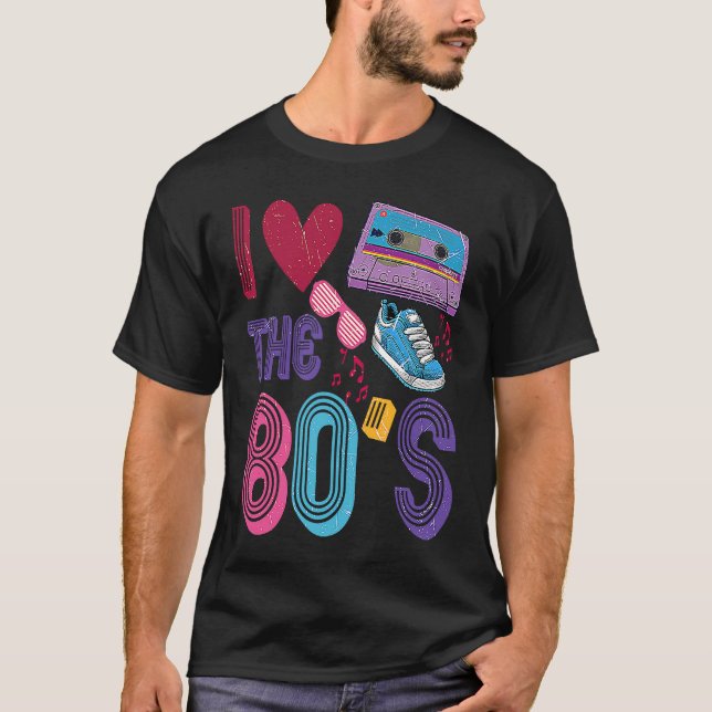 Camiseta I love The 80's Retro 80's Girl Costume Men Women (Anverso)