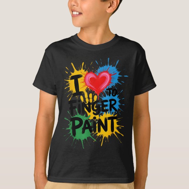 Camiseta I Love To Finger Paint Couples Art Teacher Finger  (Anverso)